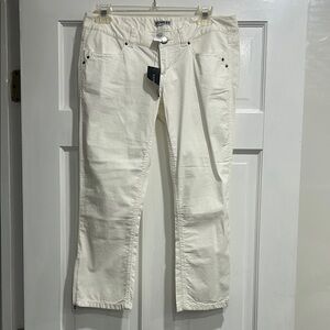 Express White Studded Cropped Pants